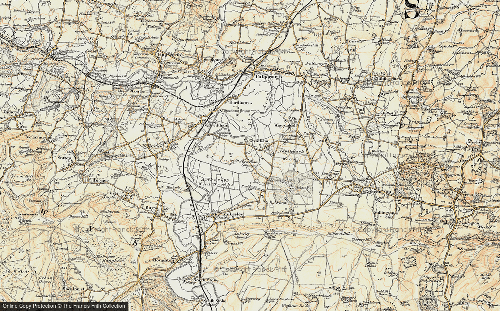 Old Map of Historic Map covering Arun Valley, The in 1897-1900