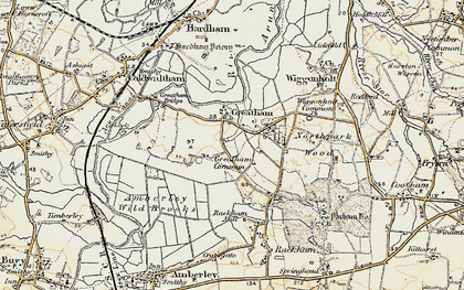 Old map of Greatham in 1897-1900