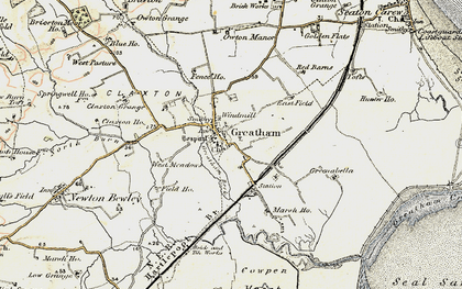 Old map of Greatham in 1903-1904