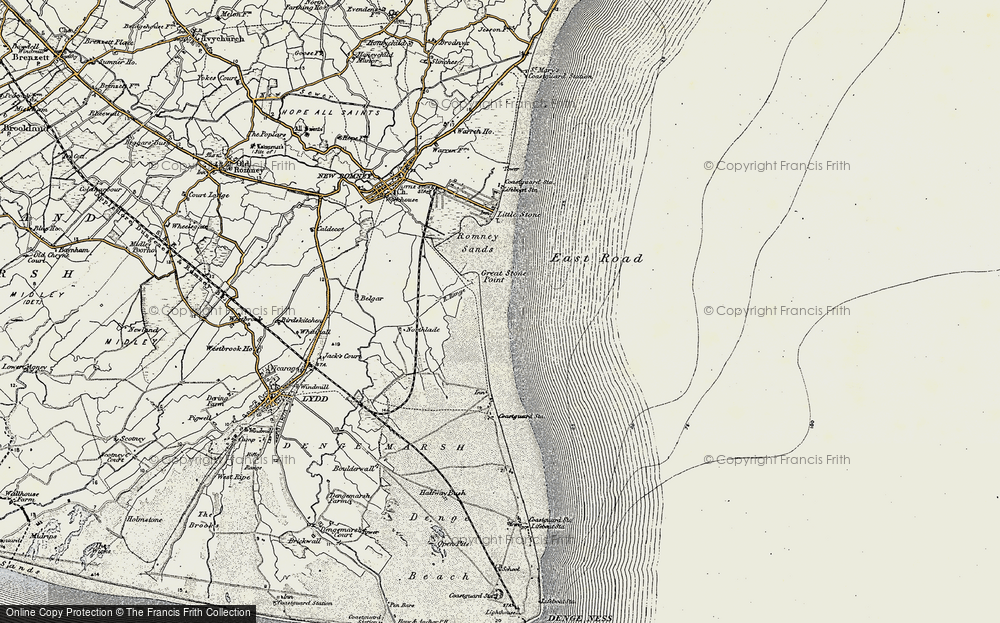 Old Map of Greatstone-on-Sea, 1898 in 1898