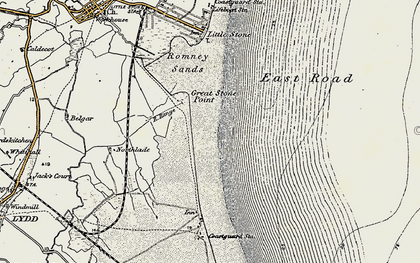 Old map of Greatstone-on-Sea in 1898