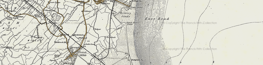 Old map of Greatstone-on-Sea in 1898