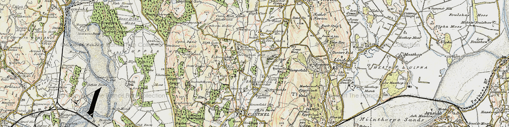 Old map of Hampsfield Hall in 1903-1904