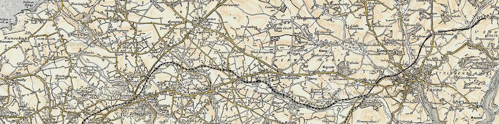 Old map of Green Bottom in 1900