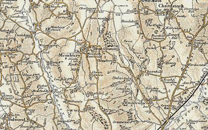 Old map of Green Down in 1898-1900