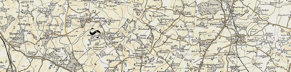 Old map of Green End in 1898-1899