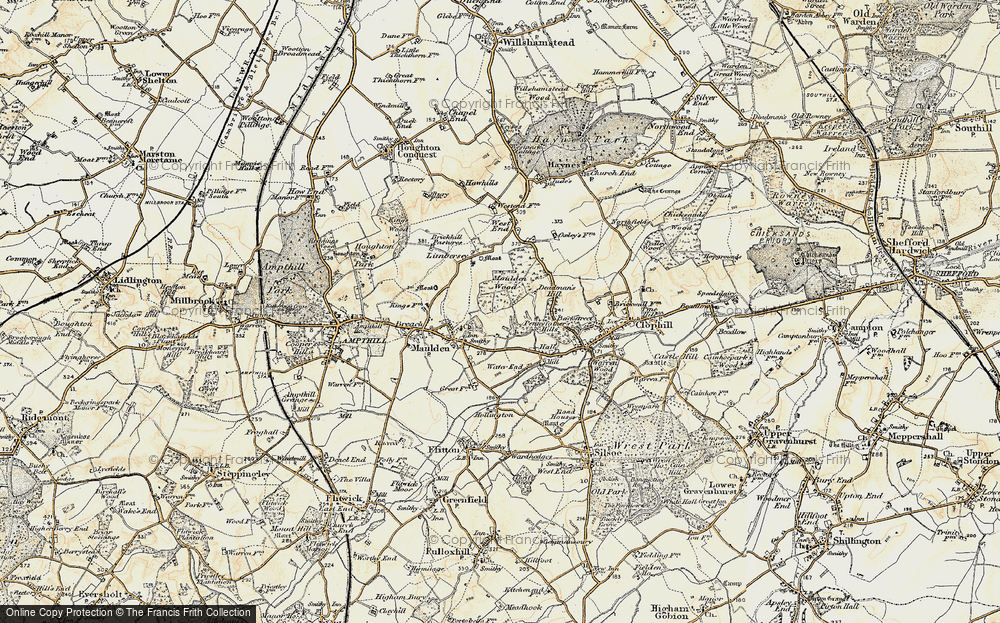 Old Map of Historic Map covering Maulden Wood in 1898-1901