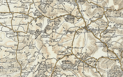 Old map of Fillongley Hall in 1901-1902