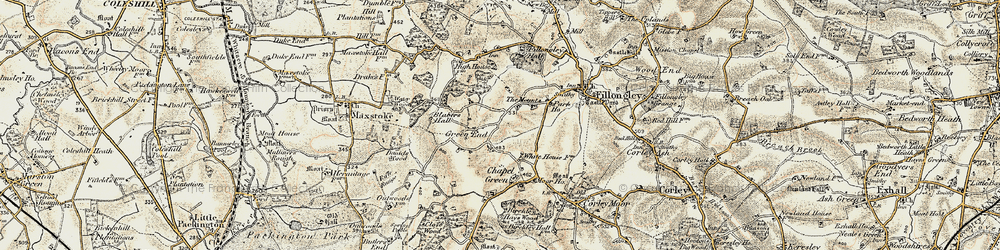 Old map of Green End in 1901-1902