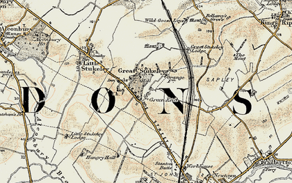 Old map of Green End in 1901