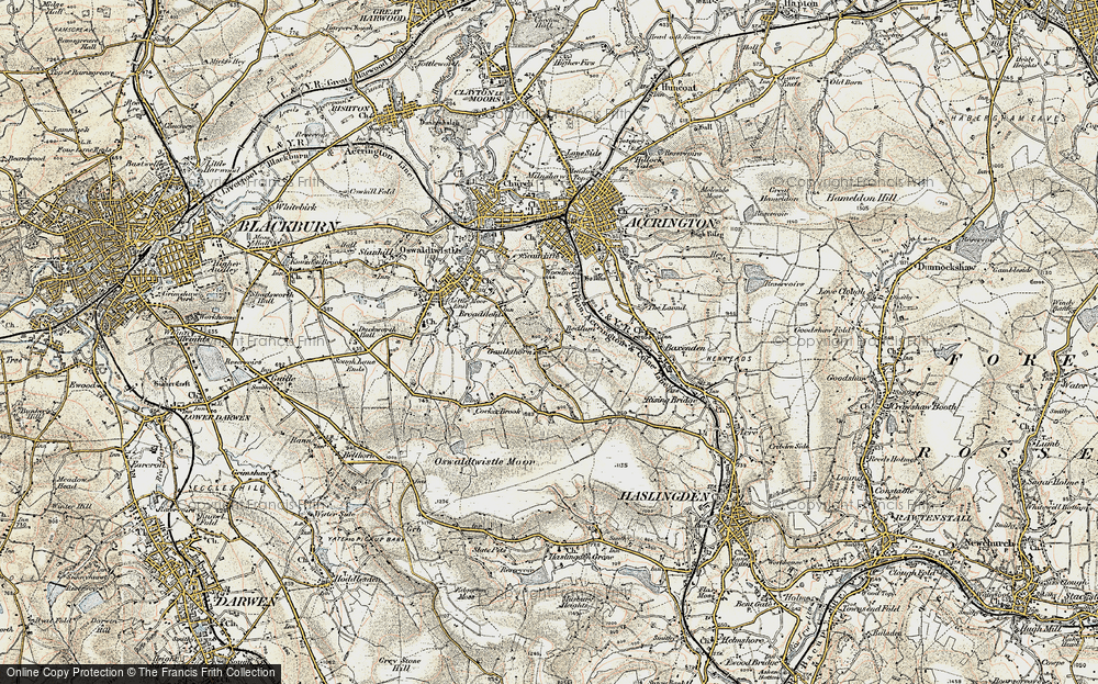 Old Map of Historic Map covering Bedlam in 1903