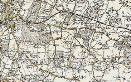 Old map of Green Hill in 1897-1898