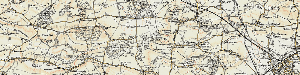 Old map of Brockhurst Wood in 1898-1899