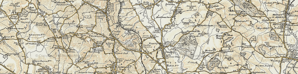 Old map of Green Lane in 1899-1902