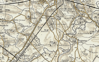 Old map of Green Lane in 1901-1902