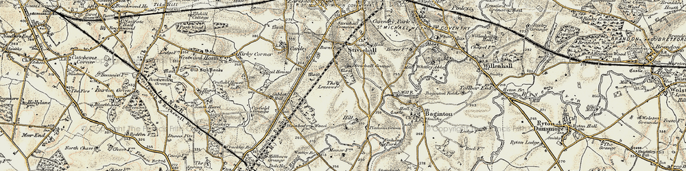 Old map of Green Lane in 1901-1902