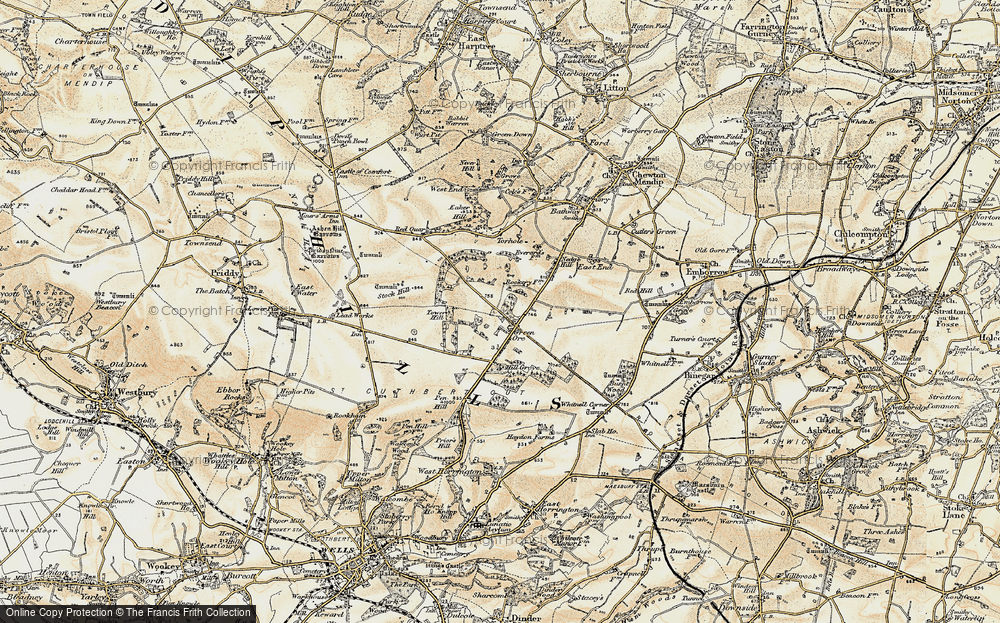 Old Map of Green Ore, 1899 in 1899