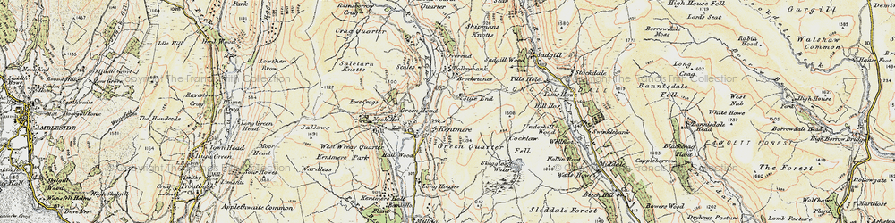 Old map of Birk Rigg in 1903-1904