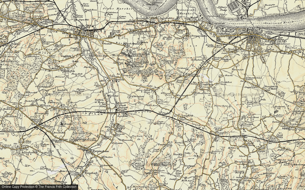 Old Map of Historic Map covering Westwood in 1897-1898