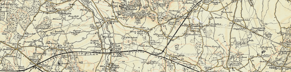 Old map of Green Street Green in 1897-1898