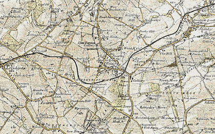 Old map of Greencroft in 1901-1904