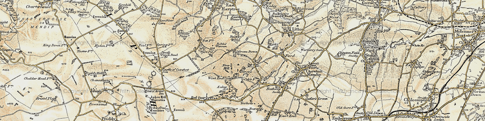 Old map of Greendown in 1899