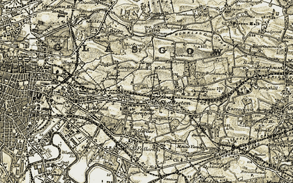 Old map of Greenfield in 1904-1905