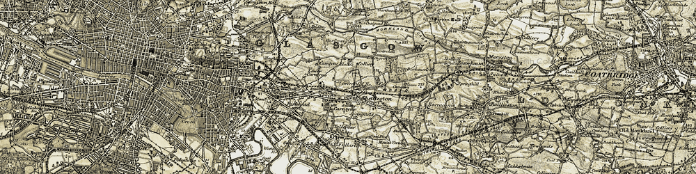 Old map of Greenfield in 1904-1905