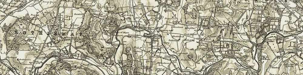 Old map of Auchingoul in 1910