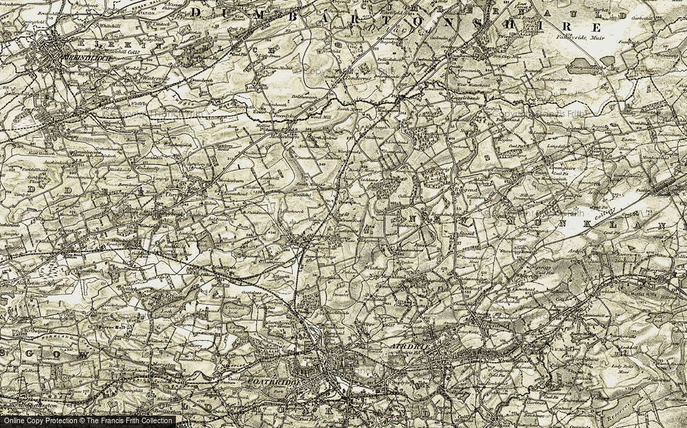 Old Map of Historic Map covering Brackenhirst in 1904-1905