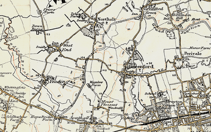Old map of Greenford in 1897-1909