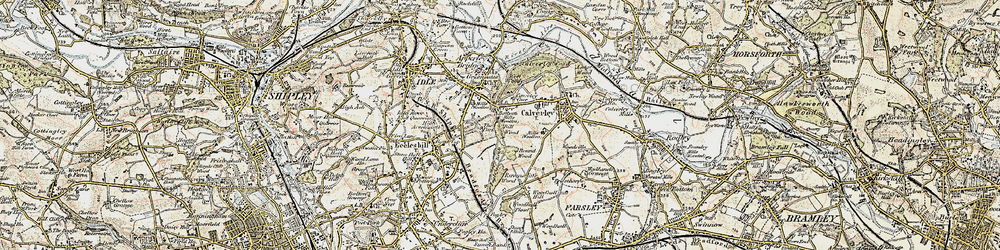 Old map of Greengates in 1903-1904