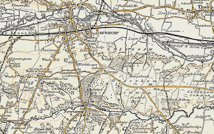 Old map of Greenham in 1897-1900