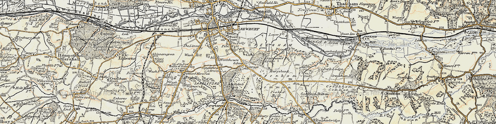 Old map of Greenham in 1897-1900