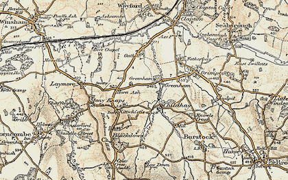 Old map of Greenham in 1898-1899