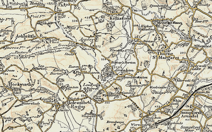 Old map of Bishop's Barton in 1898-1900