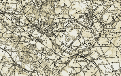 Old map of Greenhead in 1904-1905