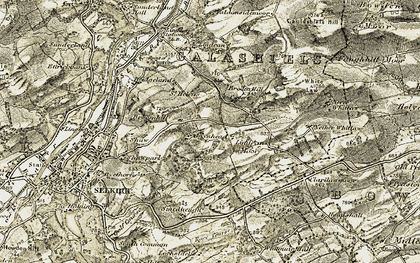 Old map of Lindean Moor in 1904