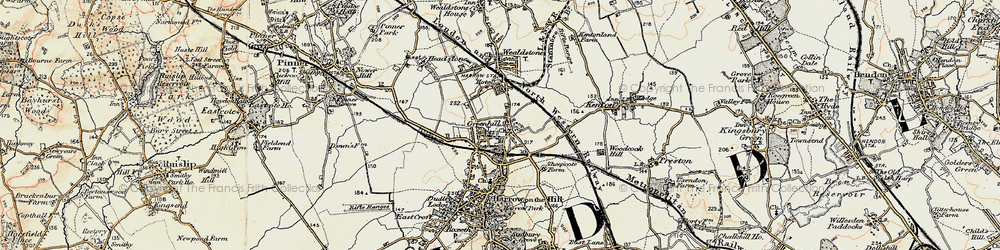 Old map of Greenhill in 1897-1898