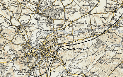Old map of Greenhill in 1901-1902