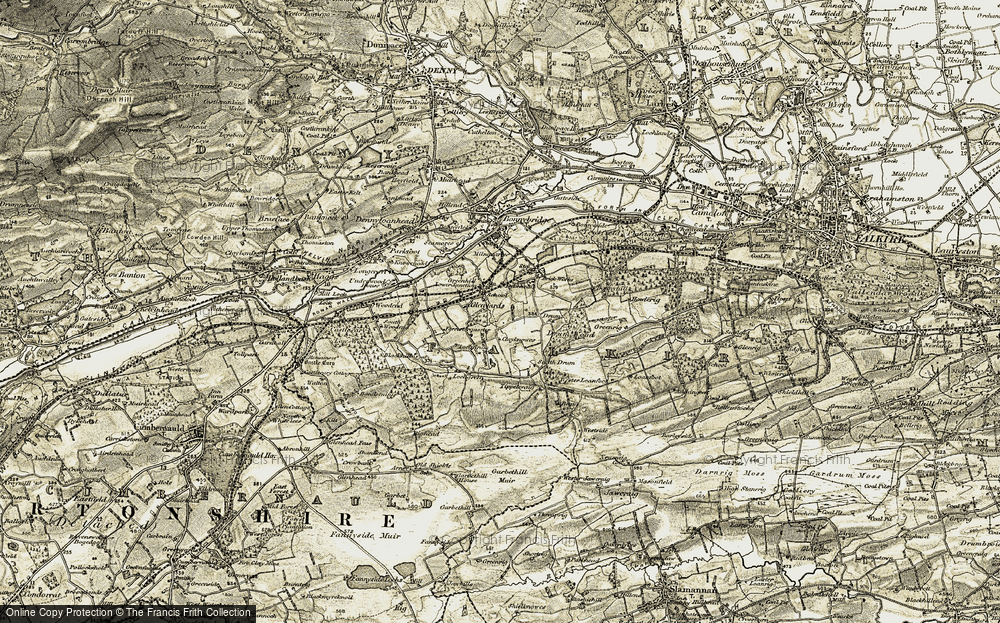 Old Map of Historic Map covering Beam in 1904-1907