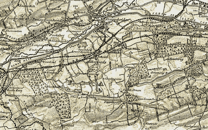 Old map of Greenhill in 1904-1907