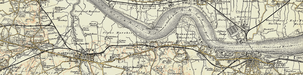 Old map of Greenhithe in 1897-1898