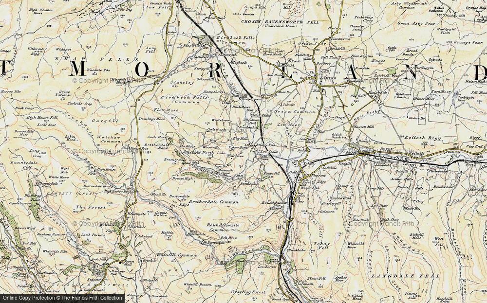 Old Map of Historic Map covering Bretherdale Head in 1903-1904