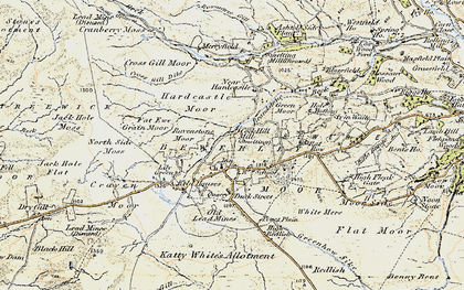 Old map of Greenhow in 1903-1904