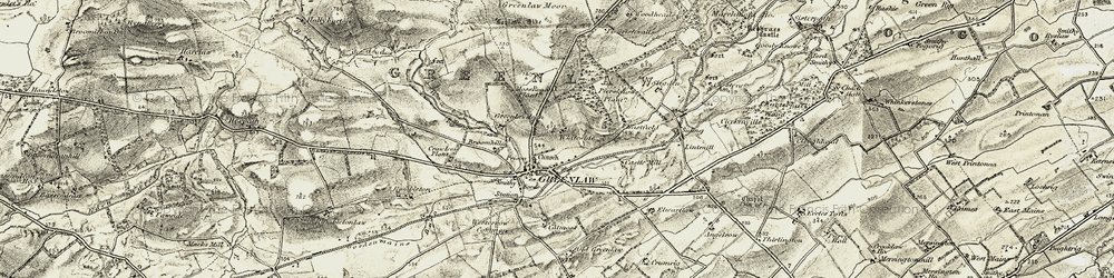 Old map of Greenlaw in 1901-1904