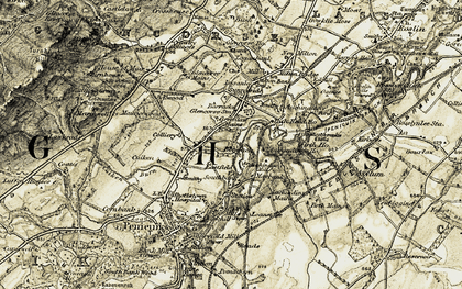 Old map of Auchendinny Mains in 1903-1904