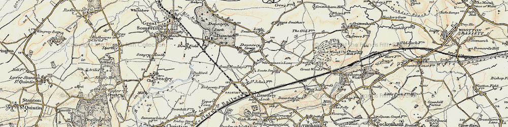Old map of Greenman's Lane in 1898-1899