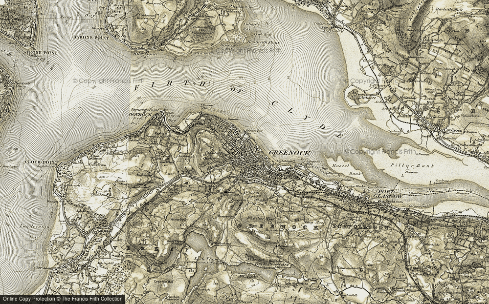 Old Map of Greenock, 1905-1907 in 1905-1907