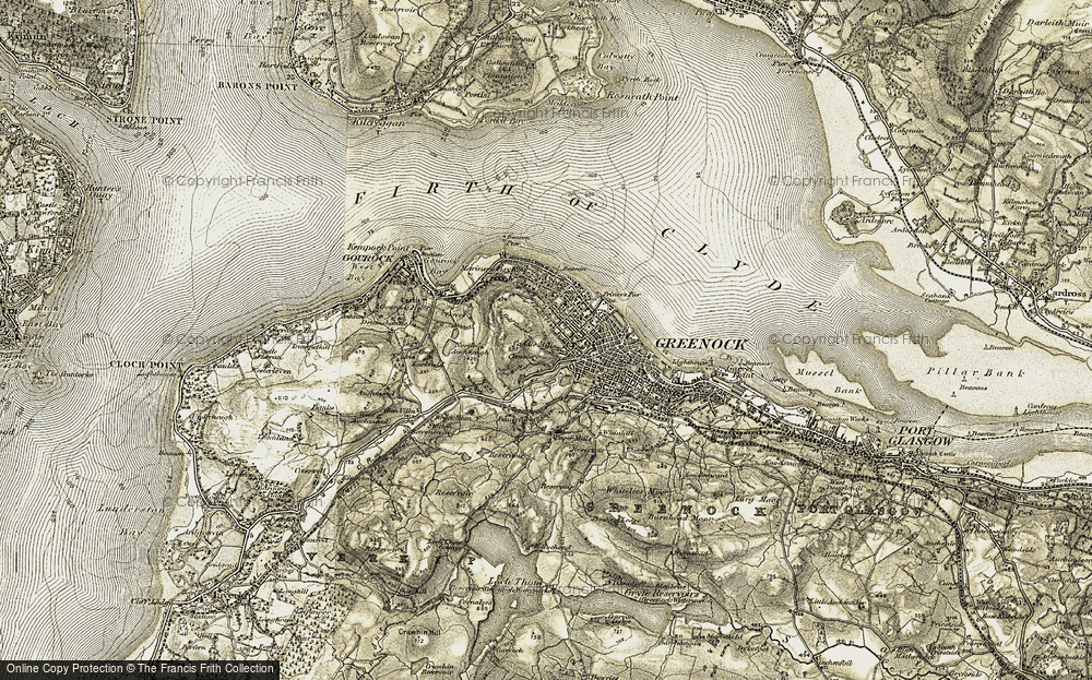 Old Map of Greenock West, 1905-1907 in 1905-1907